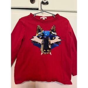 Du Pareil Au Meme French sequin wolf boys shirt sz 5 110cm